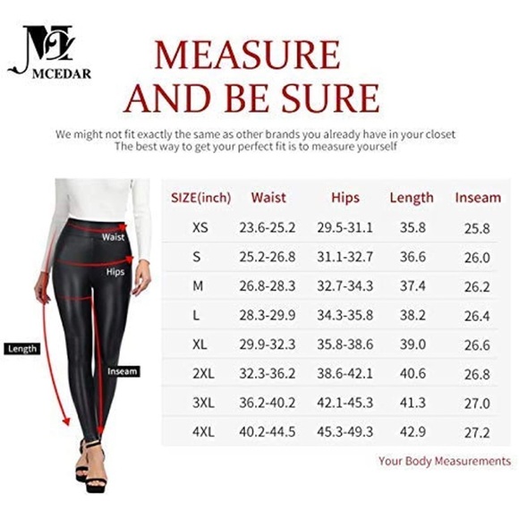 Women’s Faux Leather Leggings Medium - Picture 3 of 4